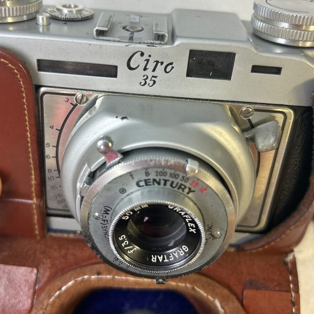 Vintage Ciro 35 Leather Case Bulb Flash Film Case w Photography Accessories - Picture 7 of 7